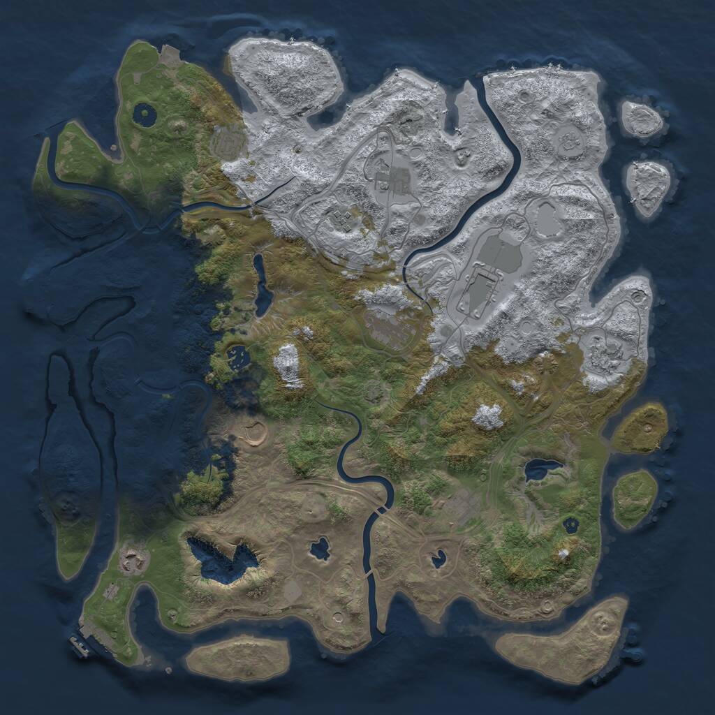 Rust Map: Procedural Map, Size: 4500, Seed: 763464175, 16 Monuments