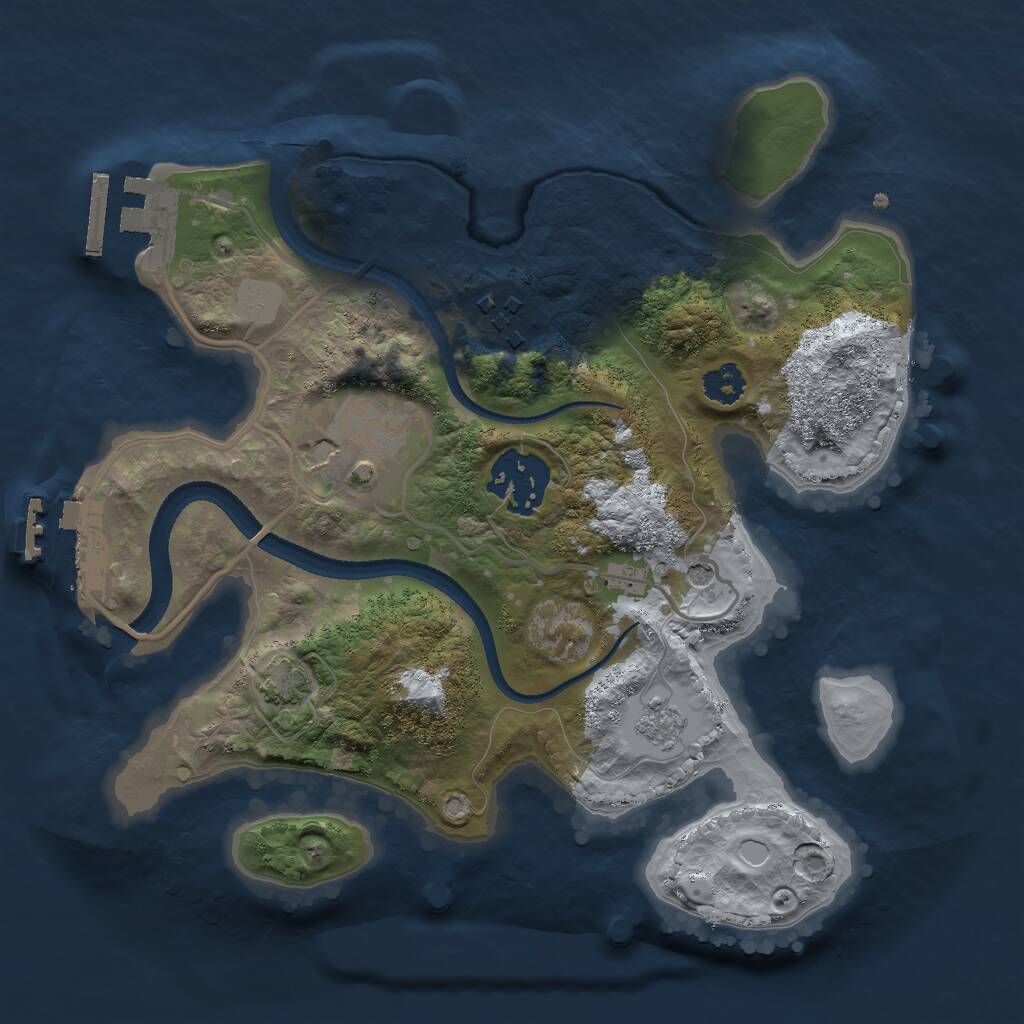 Rust Map: Procedural Map, Size: 2500, Seed: 22026, 9 Monuments