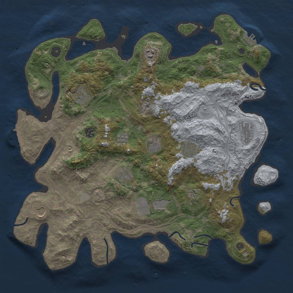 Rust Map: Procedural Map, Size: 4250, Seed: 77420360, 20 Monuments