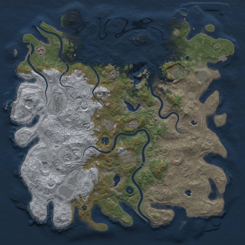 Rust Map: Procedural Map, Size: 4800, Seed: 242076305, 17 Monuments