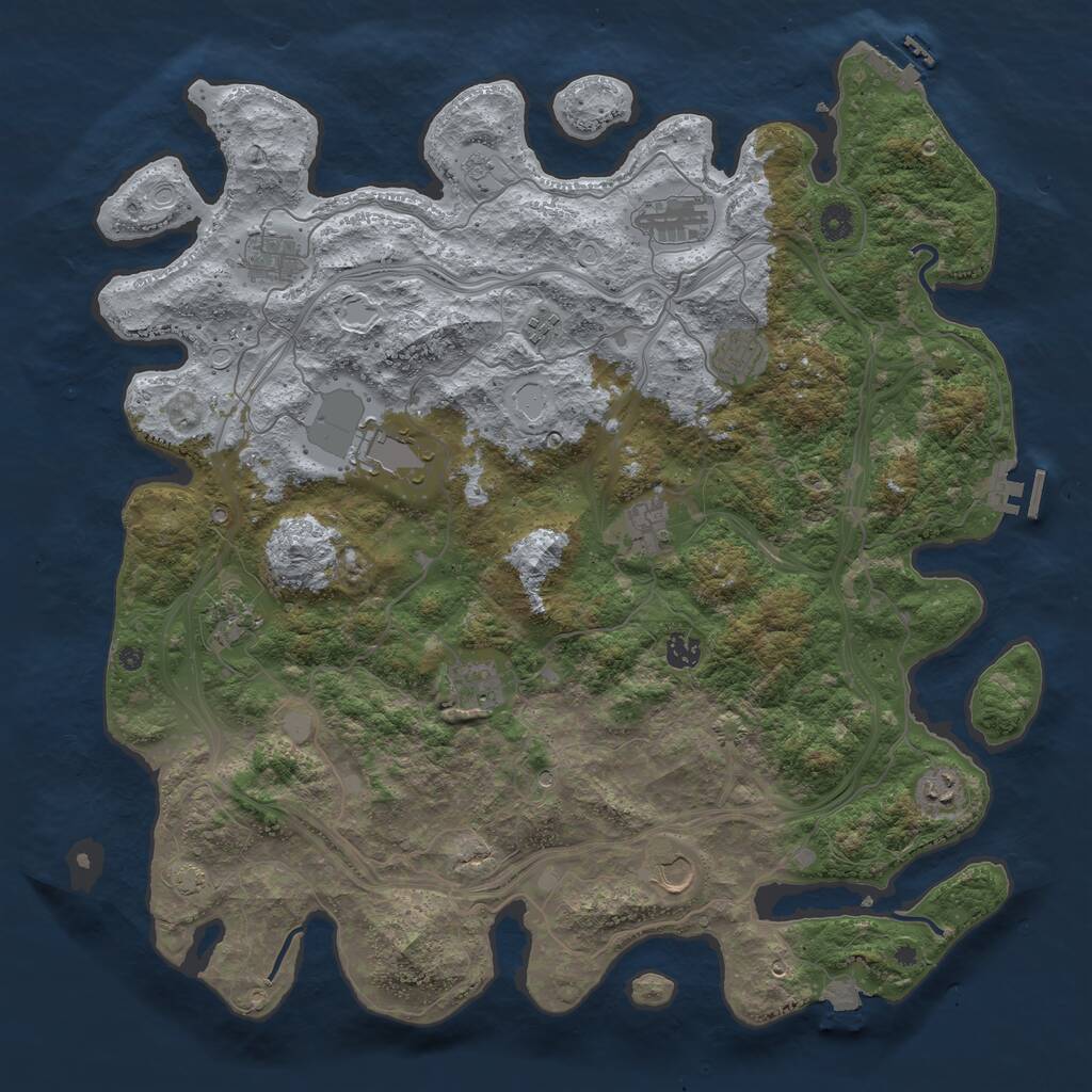 Rust Map: Procedural Map, Size: 4500, Seed: 471039558, 17 Monuments