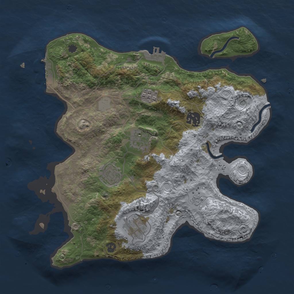 Rust Map: Procedural Map, Size: 3000, Seed: 1794143199, 14 Monuments