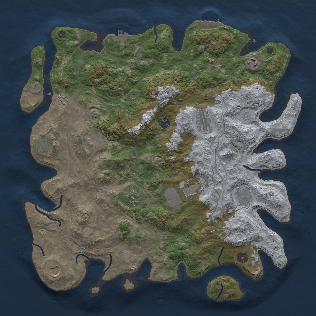 Rust Map: Procedural Map, Size: 4300, Seed: 154315572, 19 Monuments