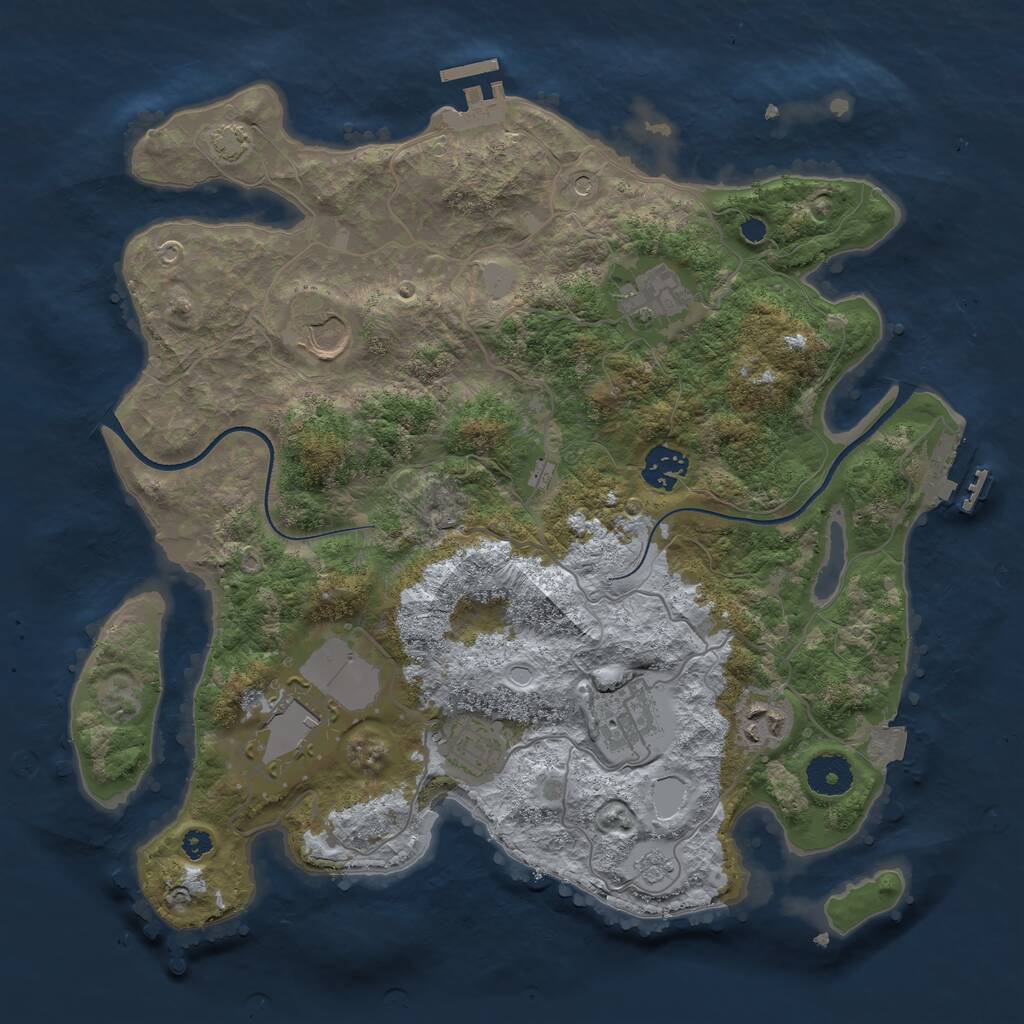 Rust Map: Procedural Map, Size: 3500, Seed: 157980601, 13 Monuments