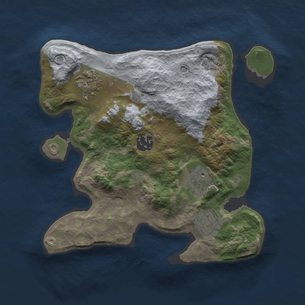 Rust Map: Barren, Size: 2600, Seed: 7666298, 7 Monuments