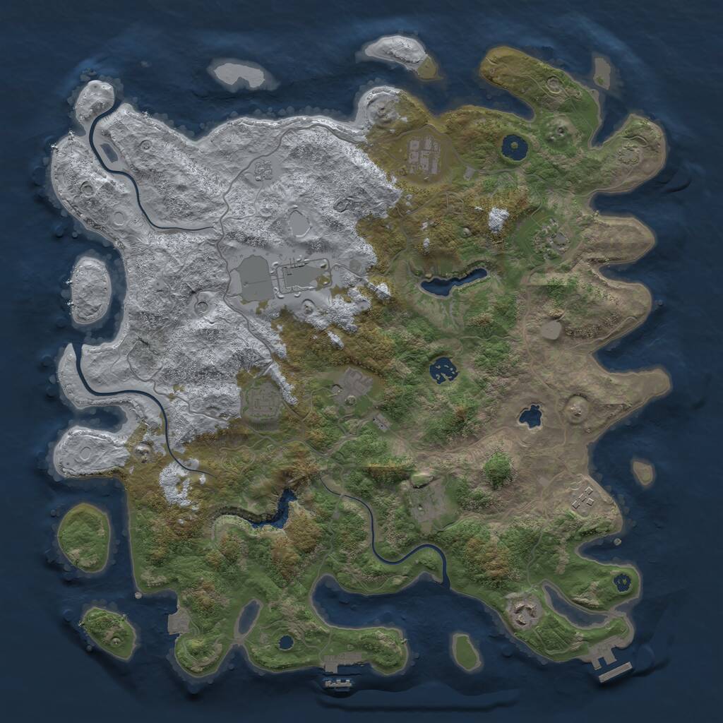 Rust Map: Procedural Map, Size: 4200, Seed: 870, 15 Monuments