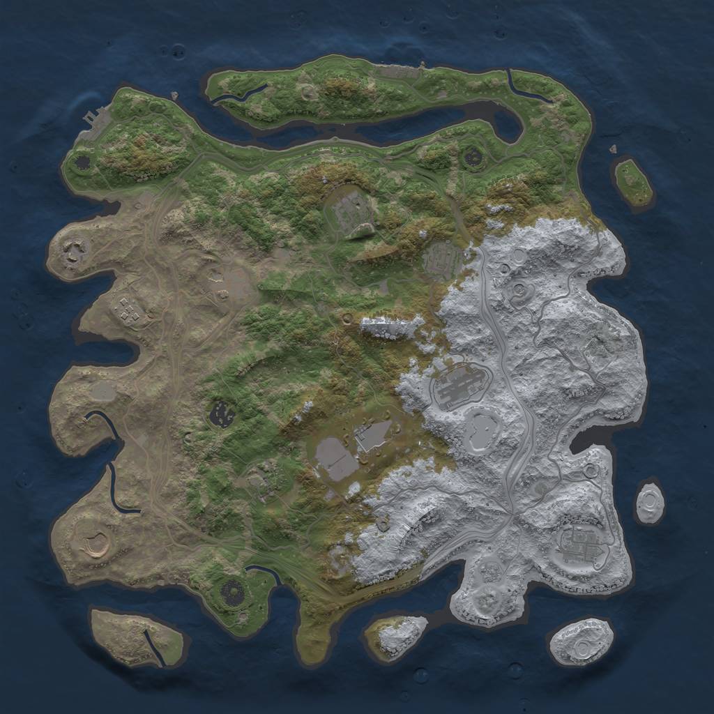 Rust Map: Procedural Map, Size: 4250, Seed: 1166286805, 20 Monuments