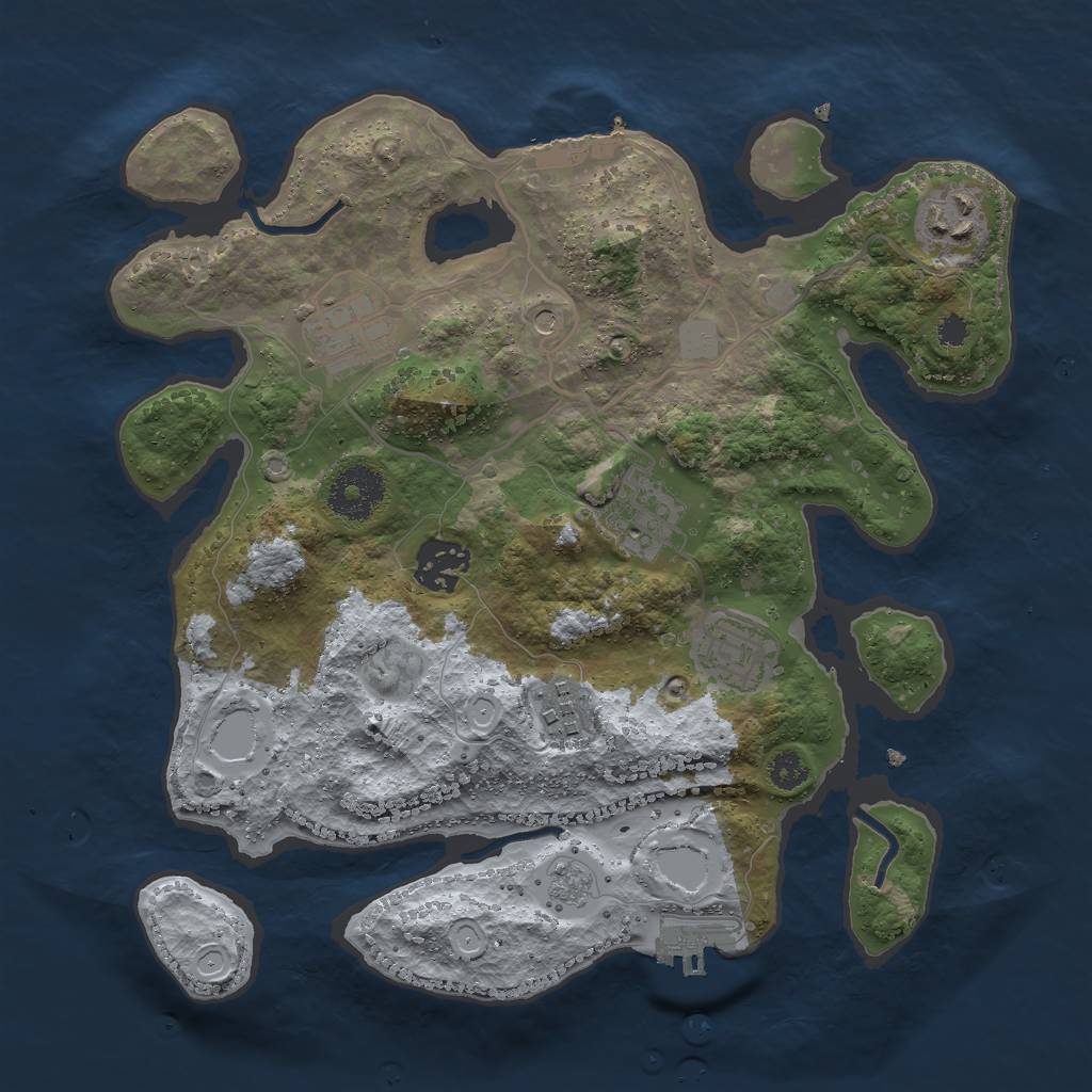 Rust Map: Procedural Map, Size: 3000, Seed: 1612705, 15 Monuments