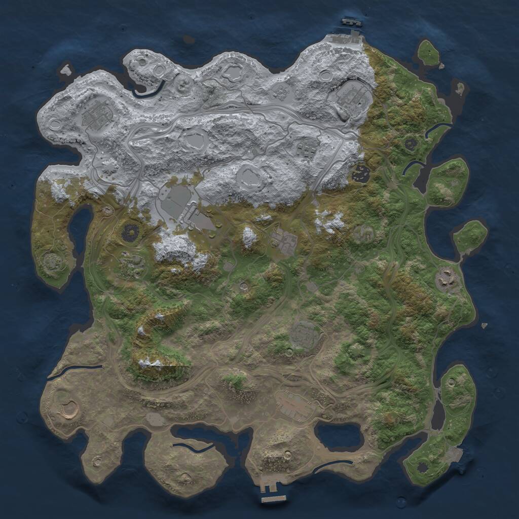 Rust Map: Procedural Map, Size: 4250, Seed: 17374, 17 Monuments