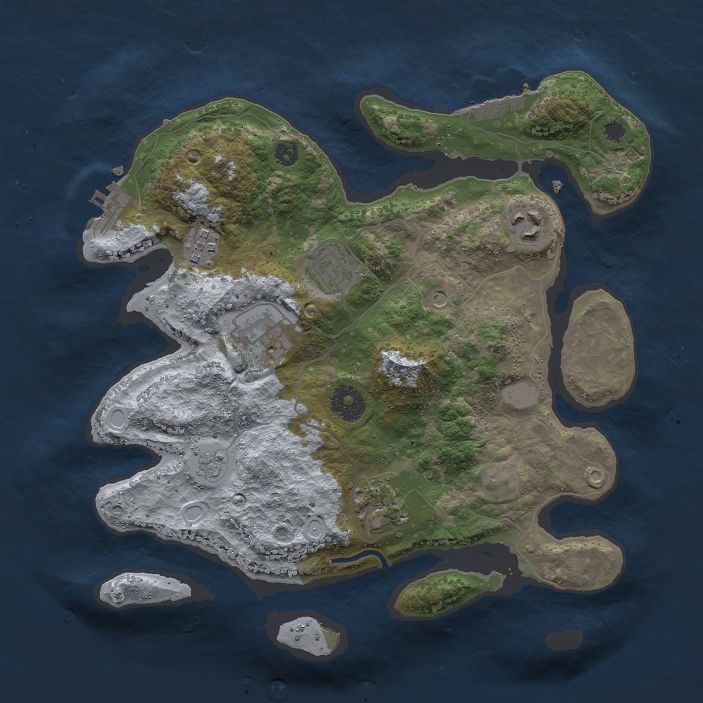 Rust Map: Procedural Map, Size: 3000, Seed: 394272471, 14 Monuments