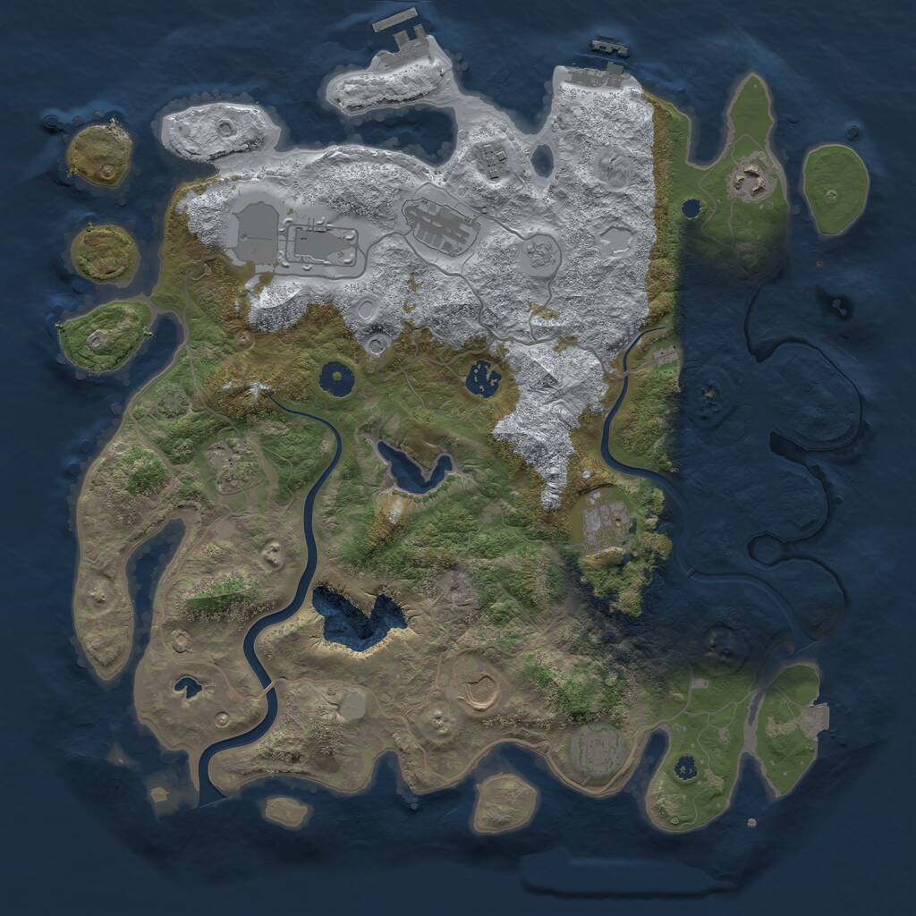 Rust Map: Procedural Map, Size: 4000, Seed: 249354, 15 Monuments