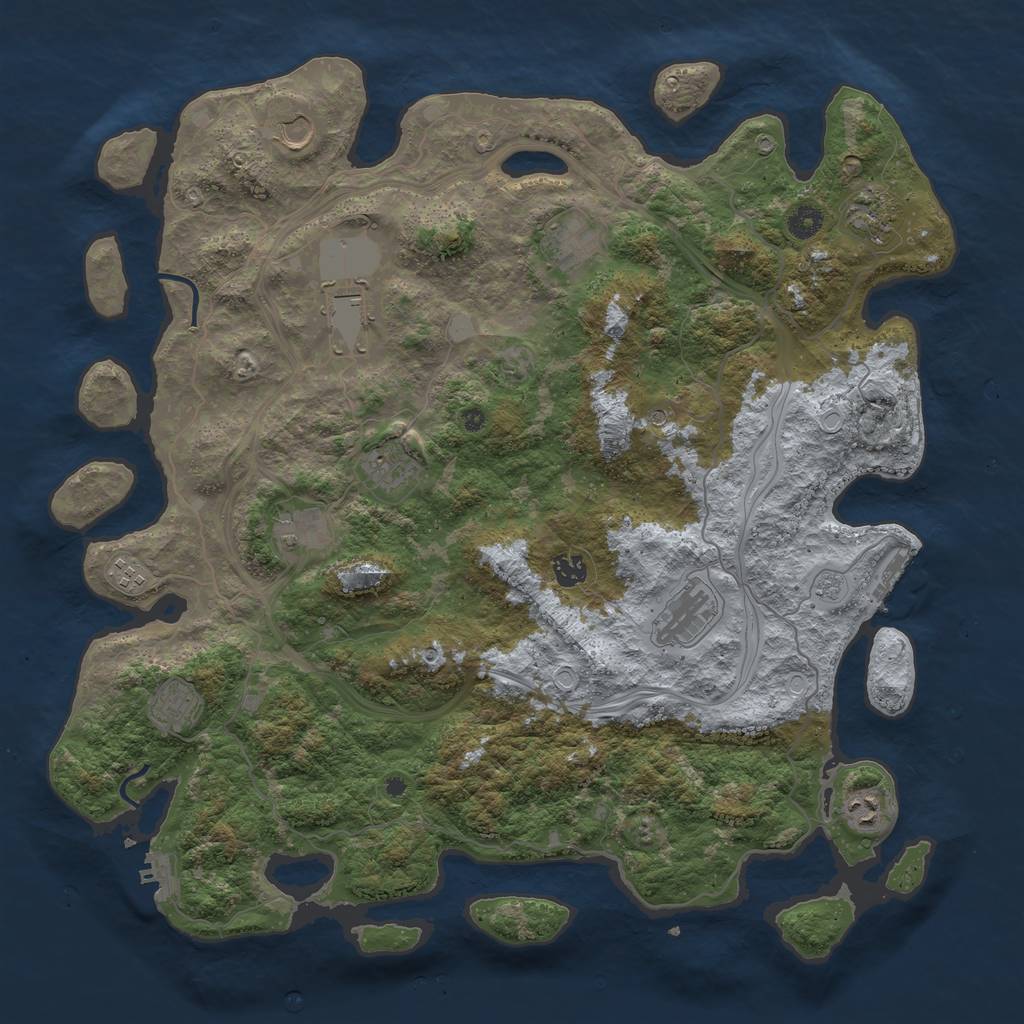 Rust Map: Procedural Map, Size: 4500, Seed: 976697863, 20 Monuments