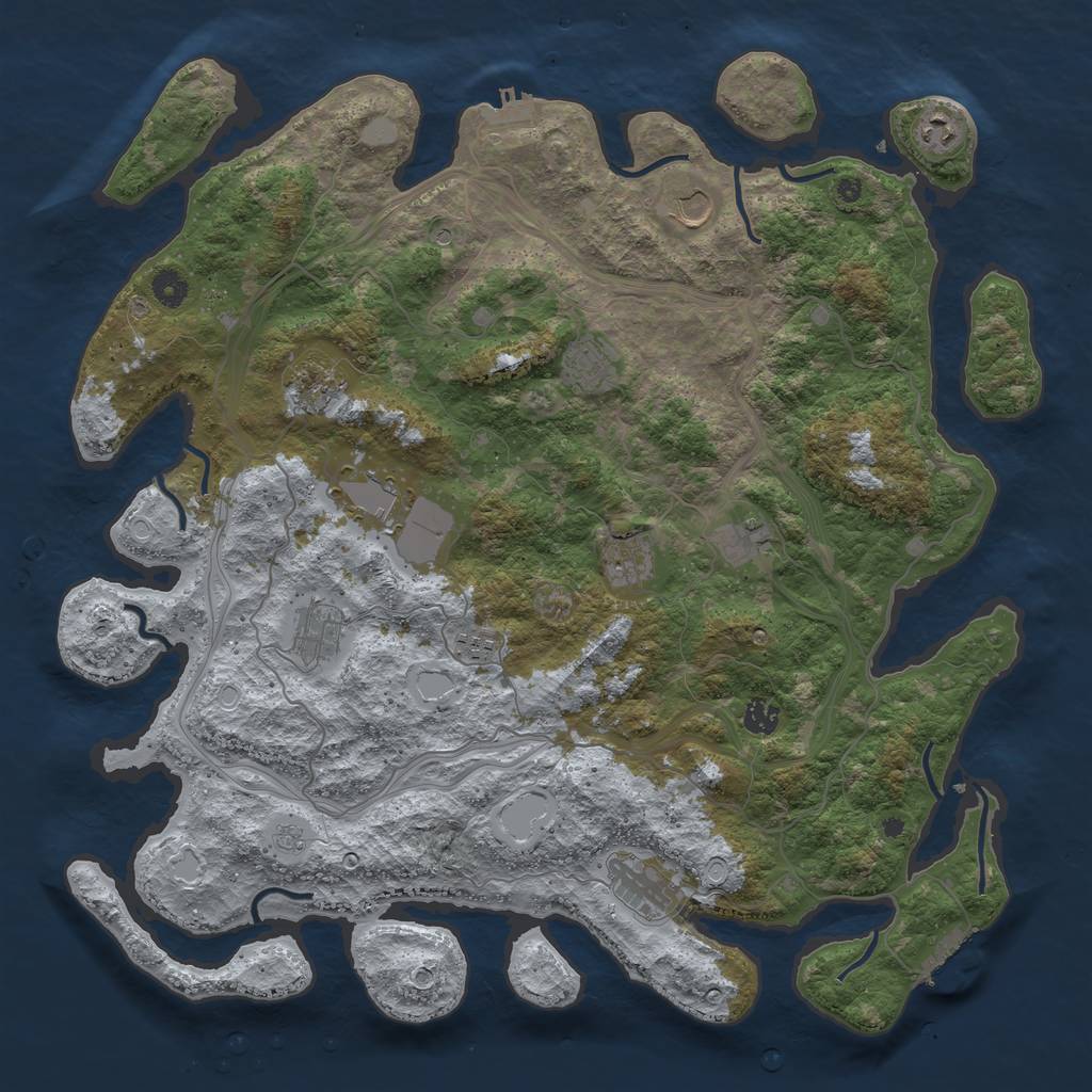 Rust Map: Procedural Map, Size: 4500, Seed: 5345223, 20 Monuments