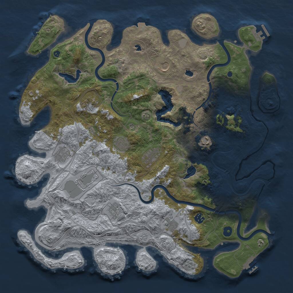 Rust Map: Procedural Map, Size: 4500, Seed: 5345223, 17 Monuments