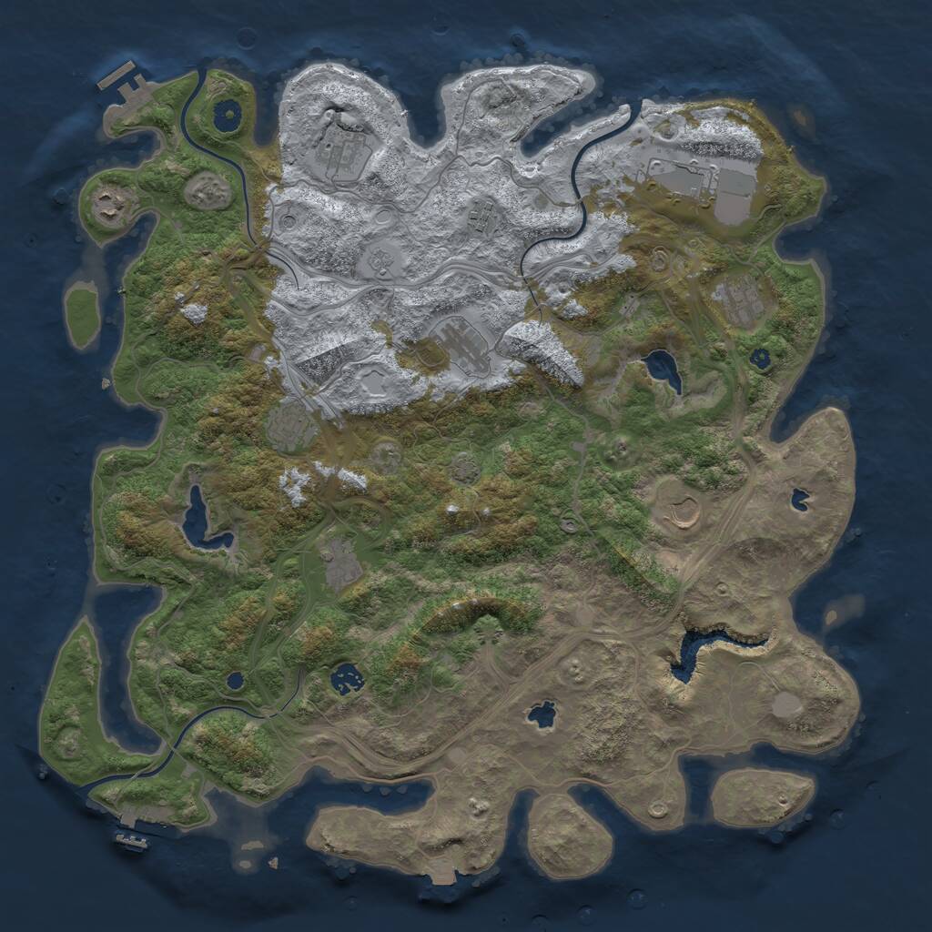 Rust Map: Procedural Map, Size: 4500, Seed: 634325284, 16 Monuments