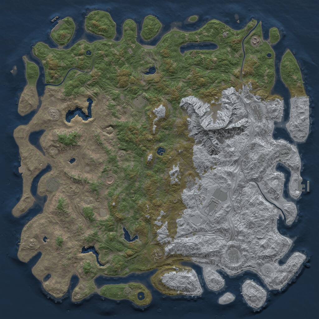 Rust Map: Procedural Map, Size: 6000, Seed: 17785, 17 Monuments