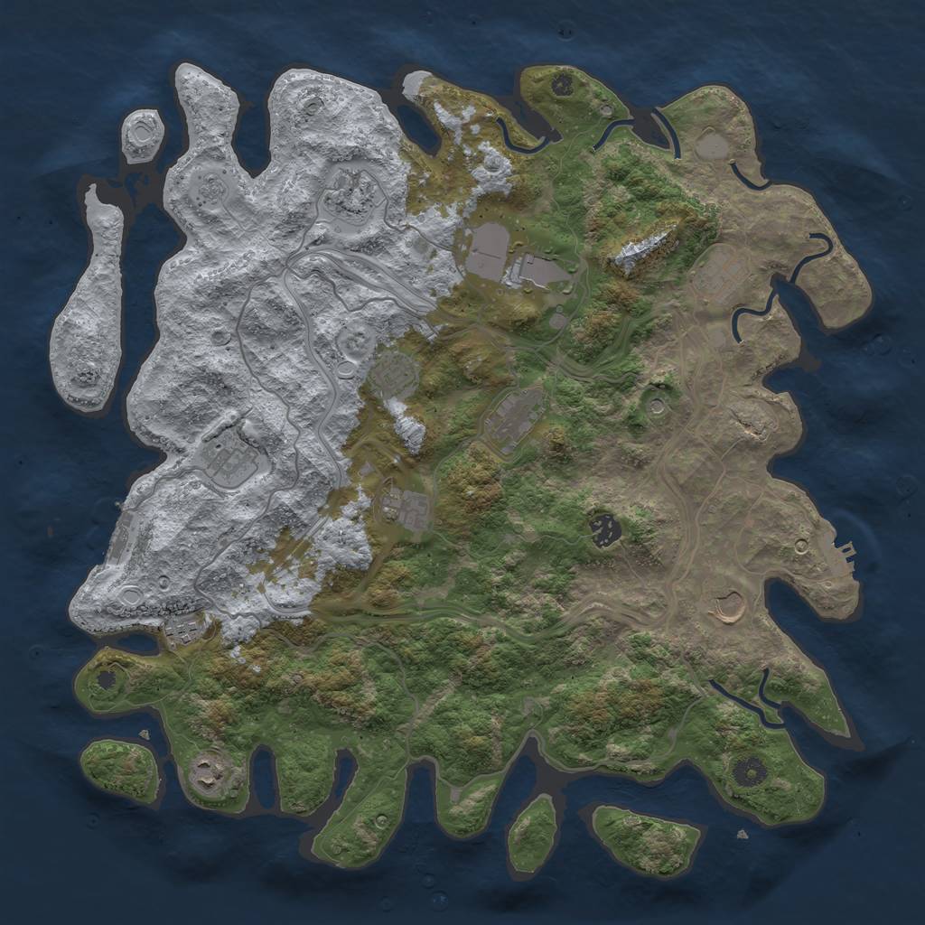 Rust Map: Procedural Map, Size: 4300, Seed: 1636066476, 20 Monuments