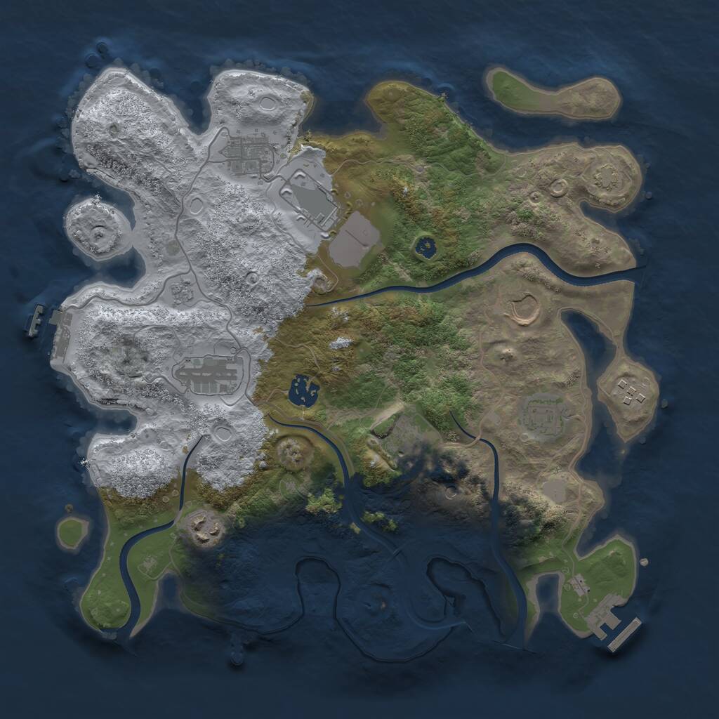 Rust Map: Procedural Map, Size: 3500, Seed: 435827823, 15 Monuments