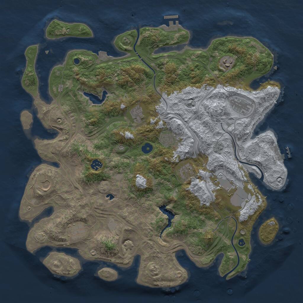 Rust Map: Procedural Map, Size: 4300, Seed: 313, 16 Monuments
