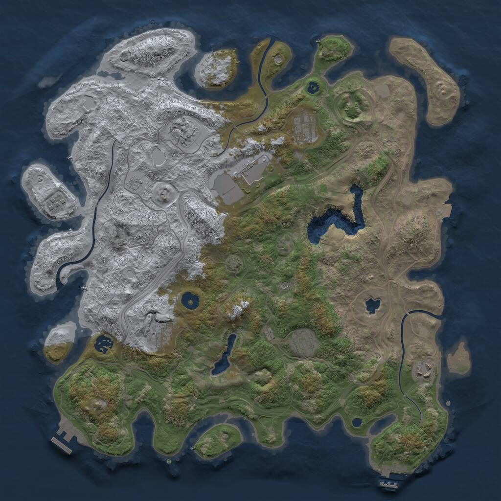 Rust Map: Procedural Map, Size: 4250, Seed: 816808, 14 Monuments