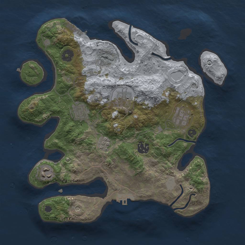 Rust Map: Procedural Map, Size: 3000, Seed: 27796, 15 Monuments