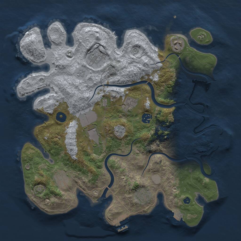 Rust Map: Procedural Map, Size: 3500, Seed: 996350734, 14 Monuments