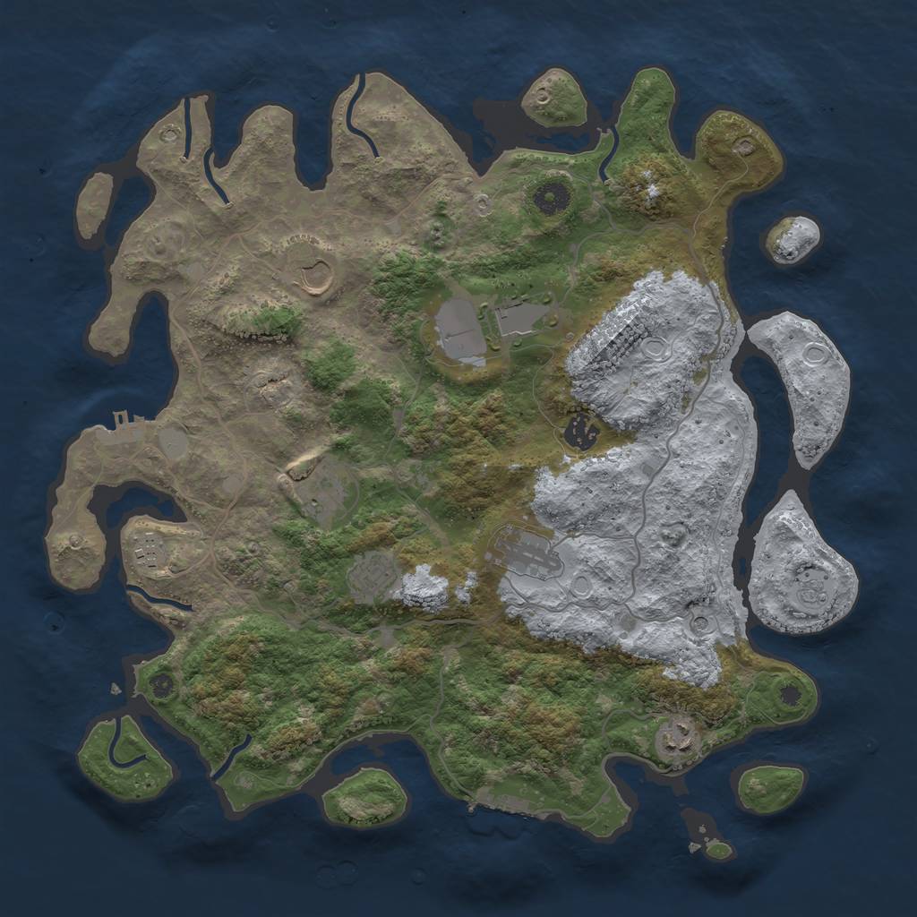 Rust Map: Procedural Map, Size: 4000, Seed: 499979078, 17 Monuments