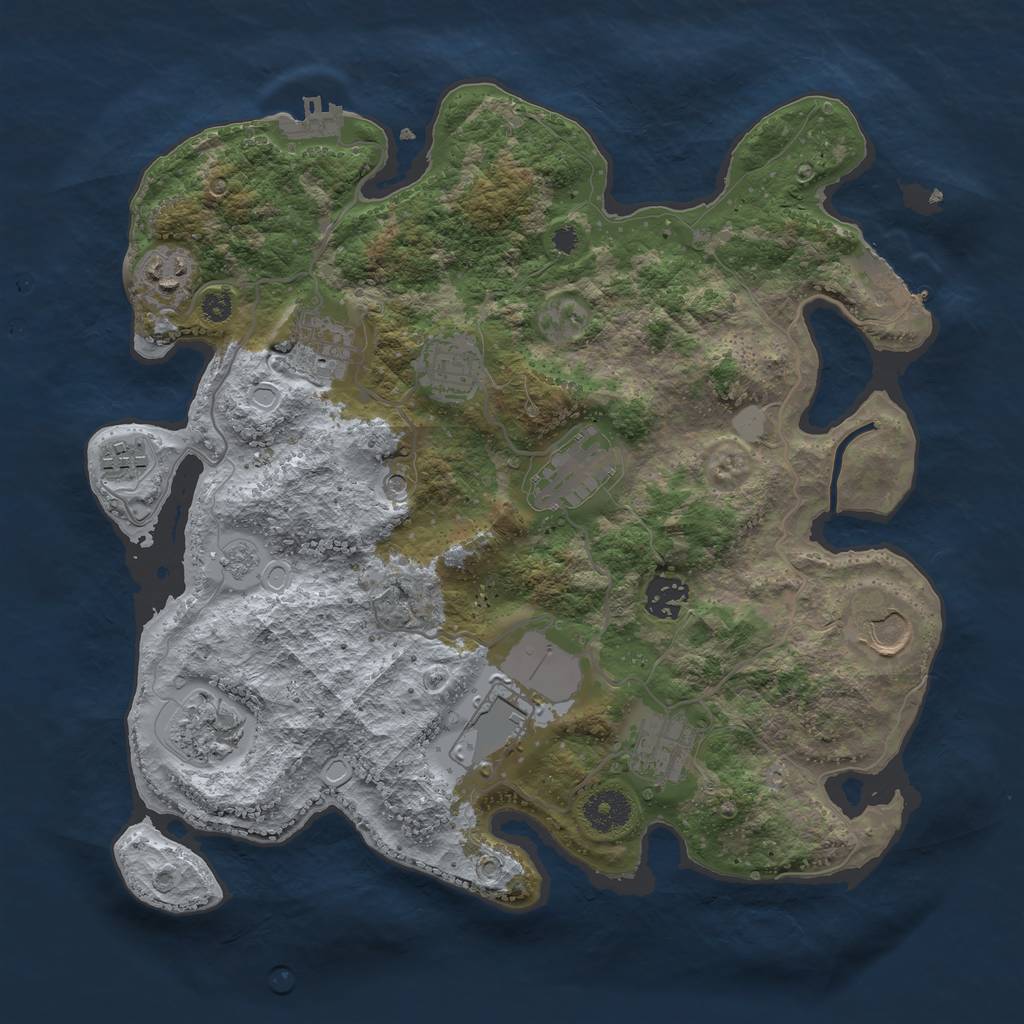 Rust Map: Procedural Map, Size: 3500, Seed: 901692847, 19 Monuments