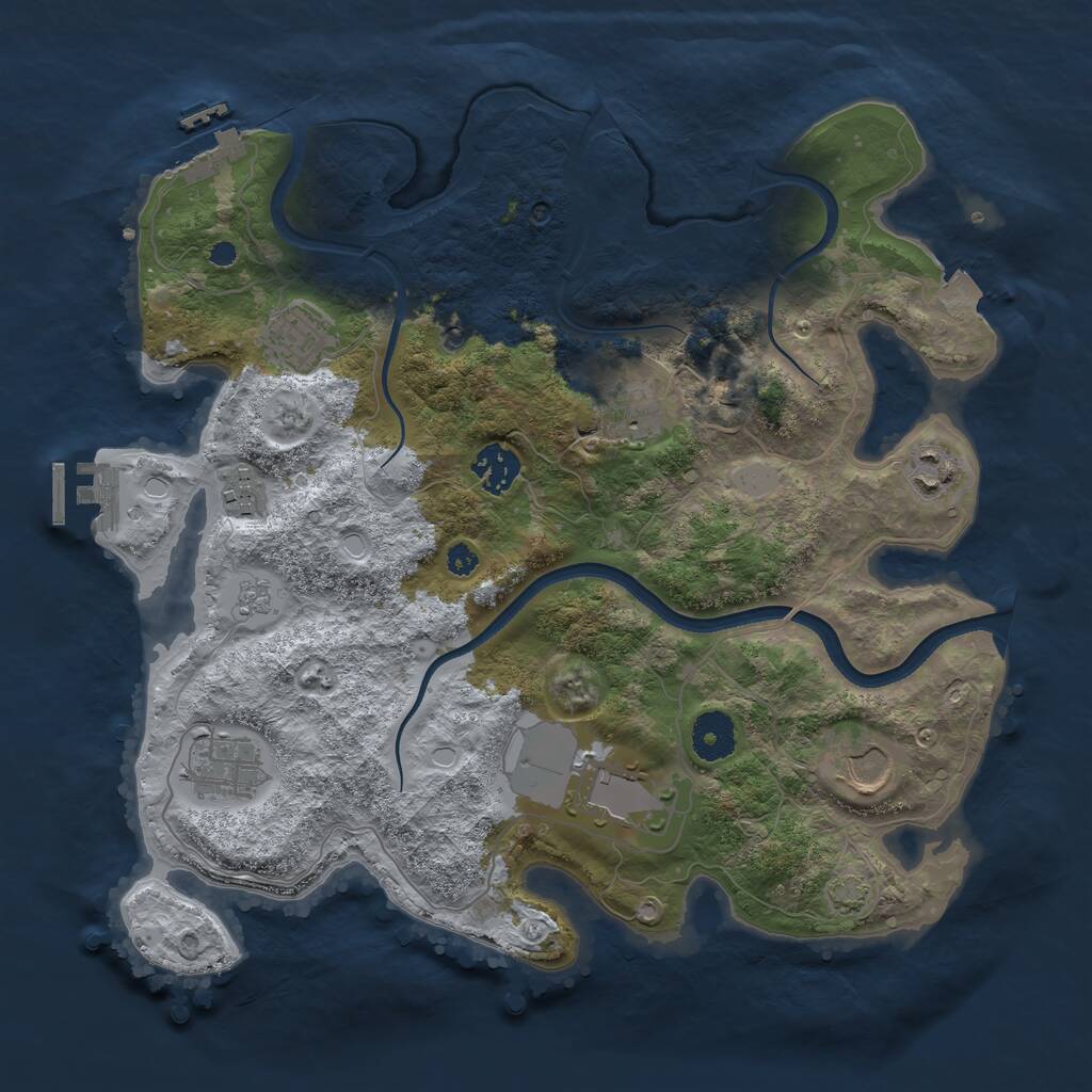 Rust Map: Procedural Map, Size: 3500, Seed: 901692847, 14 Monuments