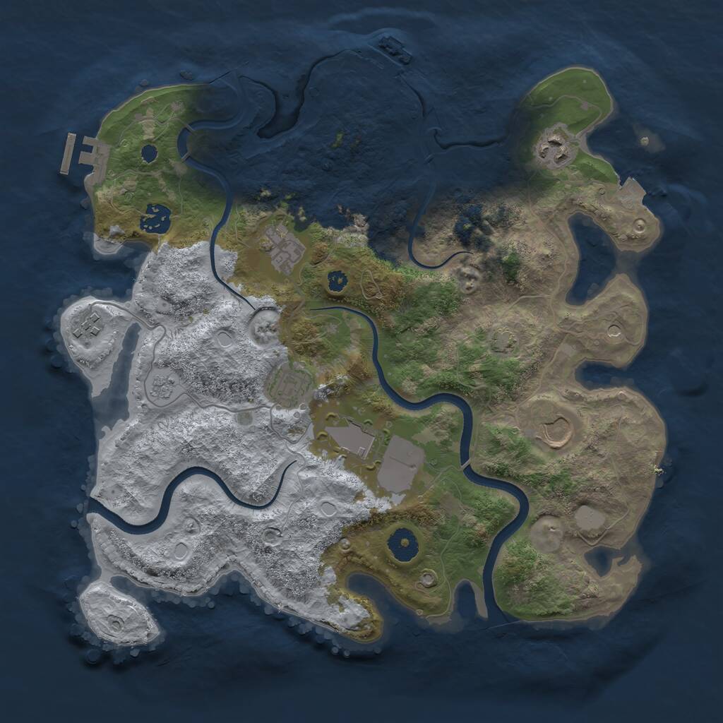 Rust Map: Procedural Map, Size: 3500, Seed: 901692847, 13 Monuments