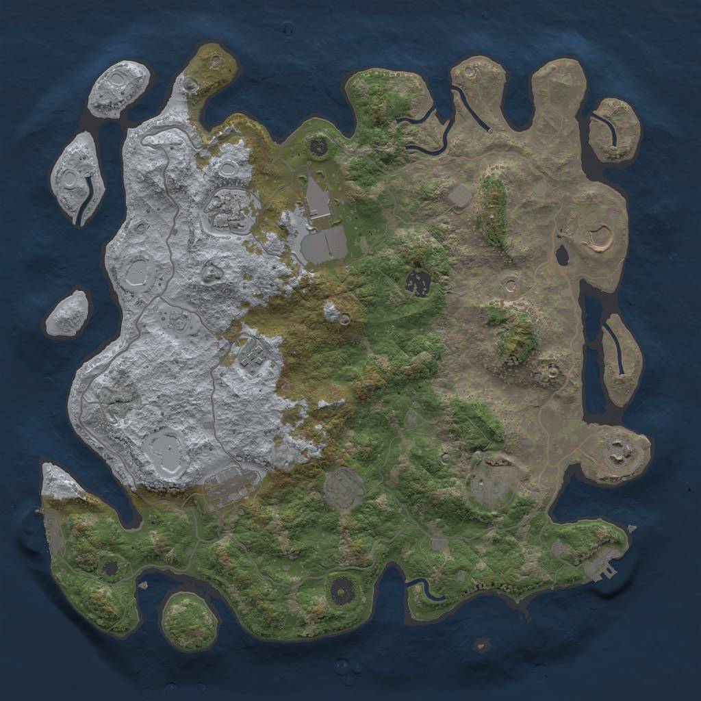 Rust Map: Procedural Map, Size: 4000, Seed: 65944752, 18 Monuments