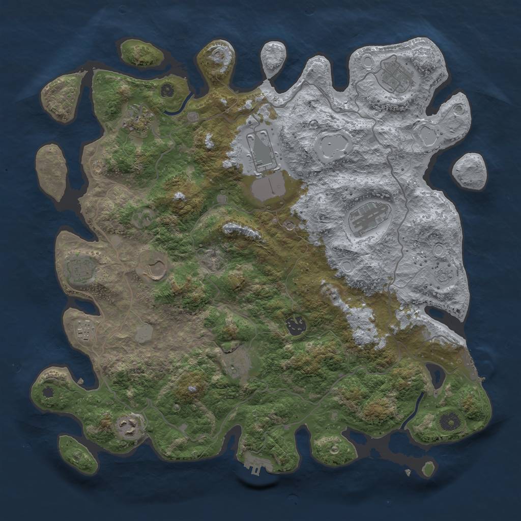 Rust Map: Procedural Map, Size: 4000, Seed: 32767, 19 Monuments