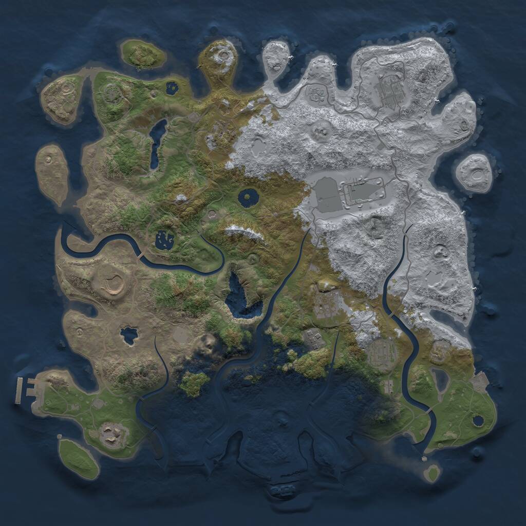 Rust Map: Procedural Map, Size: 4000, Seed: 32767, 15 Monuments
