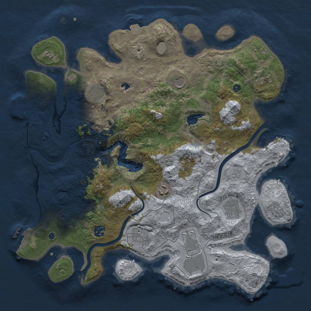 Rust Map: Procedural Map, Size: 4000, Seed: 740854379, 15 Monuments