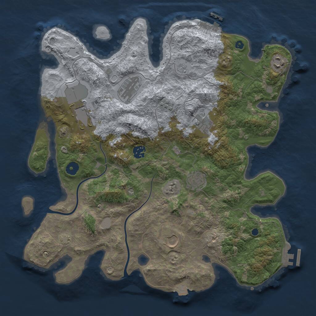 Rust Map: Procedural Map, Size: 3700, Seed: 1451615094, 14 Monuments