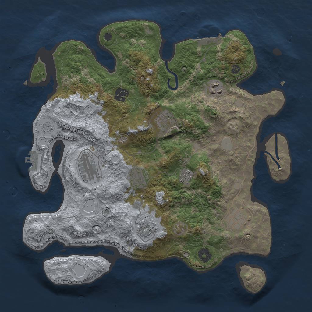 Rust Map: Procedural Map, Size: 3400, Seed: 138950039, 17 Monuments