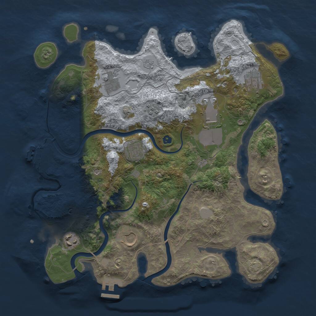 Rust Map: Procedural Map, Size: 3500, Seed: 1573855891, 13 Monuments