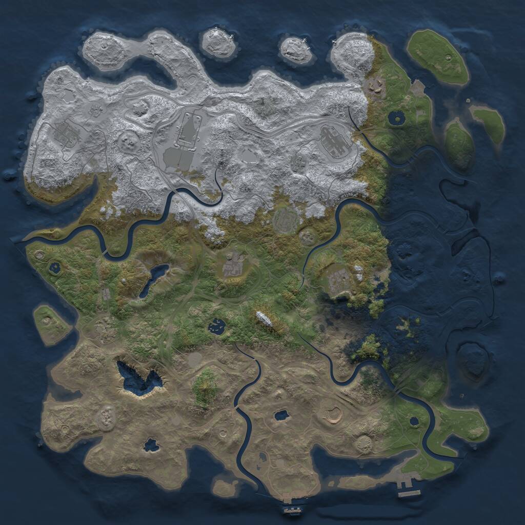 Rust Map: Procedural Map, Size: 4800, Seed: 510904991, 17 Monuments