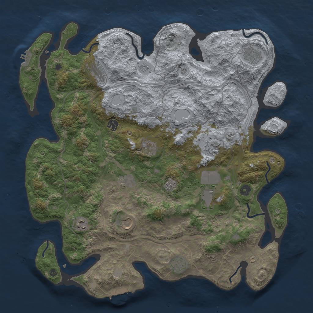 Rust Map: Procedural Map, Size: 4250, Seed: 5435455, 20 Monuments