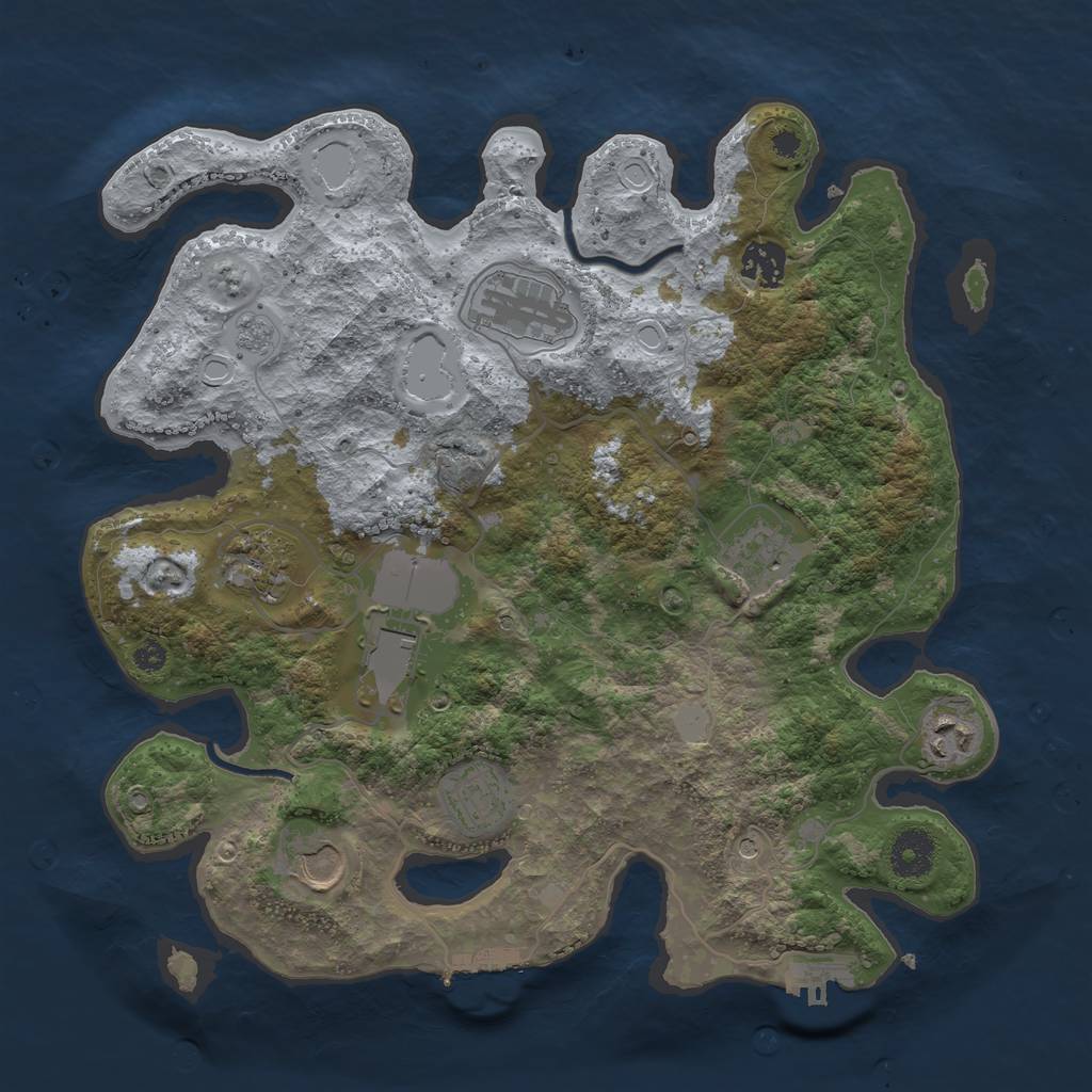 Rust Map: Procedural Map, Size: 3500, Seed: 953127637, 15 Monuments