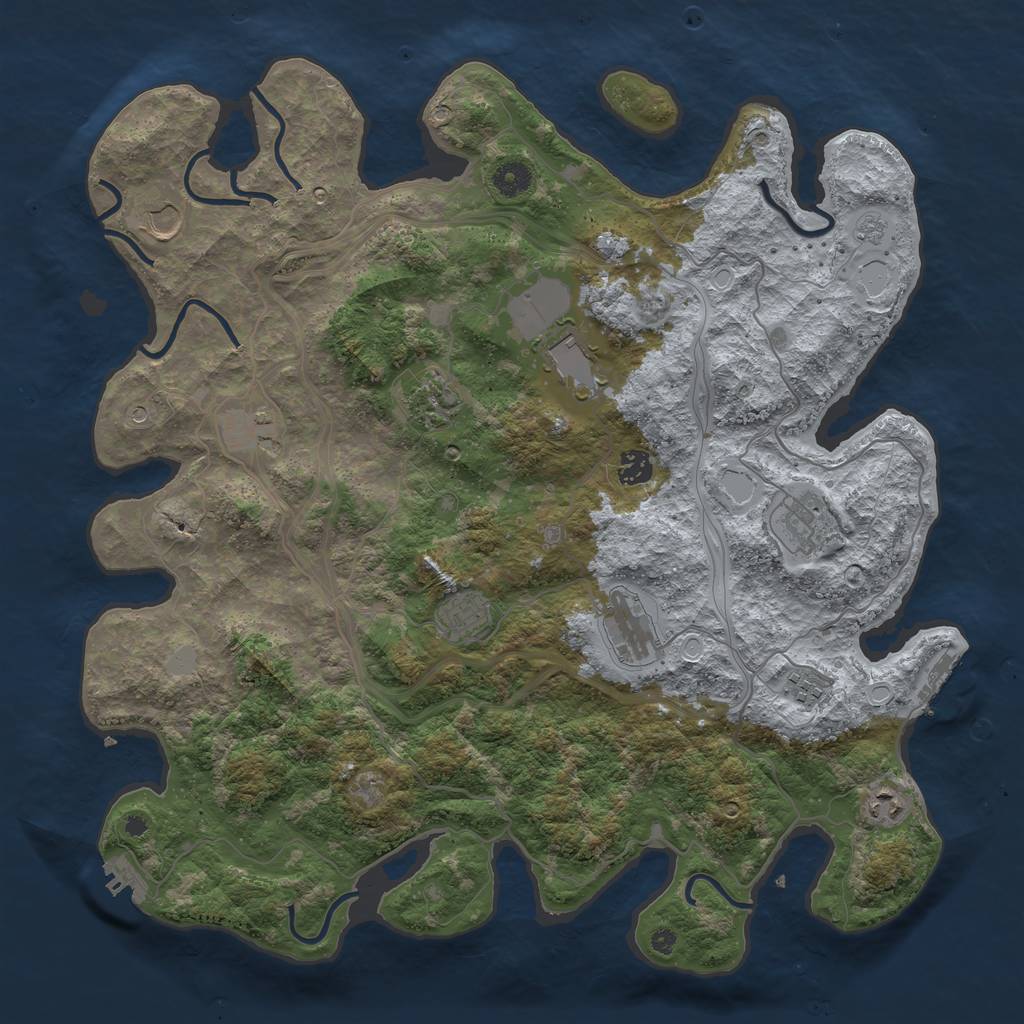 Rust Map: Procedural Map, Size: 4250, Seed: 2055190701, 19 Monuments
