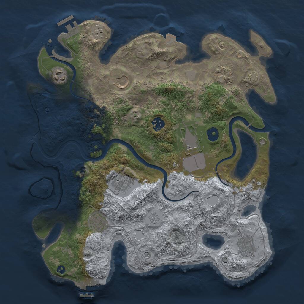 Rust Map: Procedural Map, Size: 3500, Seed: 98001145, 15 Monuments
