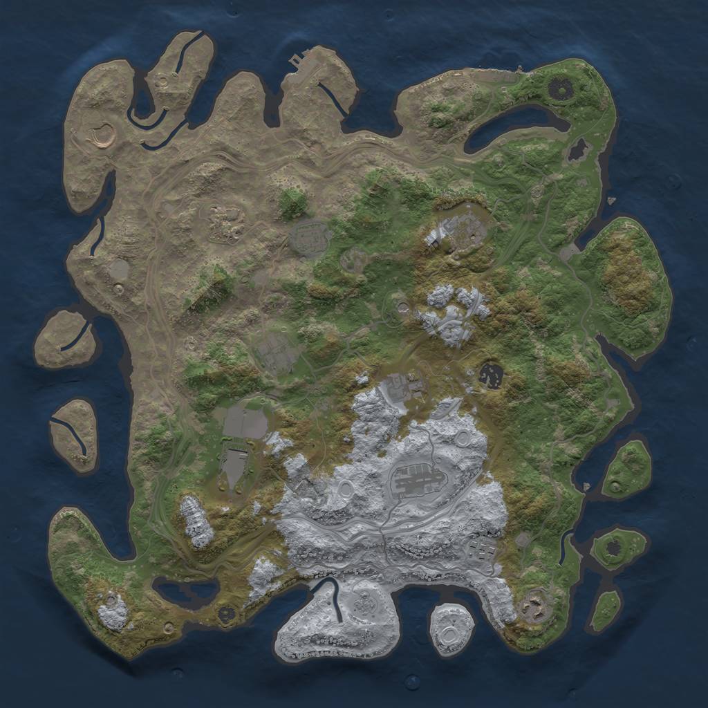 Rust Map: Procedural Map, Size: 4250, Seed: 385368, 20 Monuments