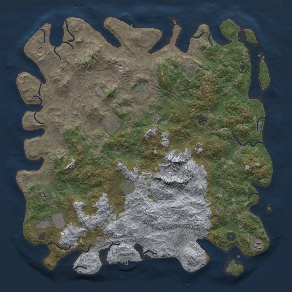 Rust Map: Procedural Map, Size: 5000, Seed: 4069751, 20 Monuments