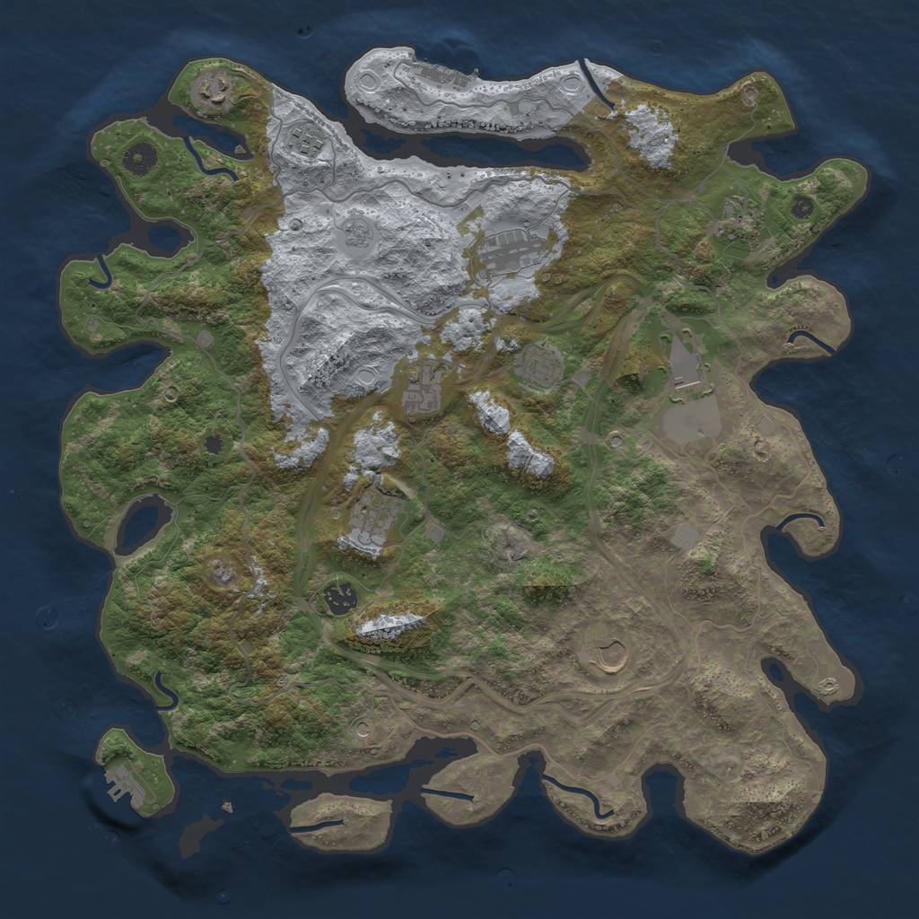 Rust Map: Procedural Map, Size: 4250, Seed: 130479882, 19 Monuments