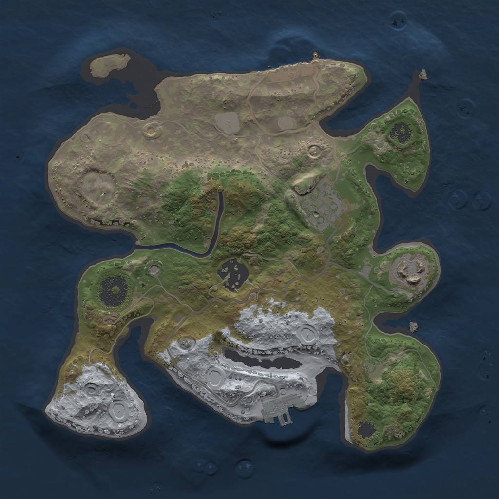Rust Map: Procedural Map, Size: 2500, Seed: 1958925979, 10 Monuments