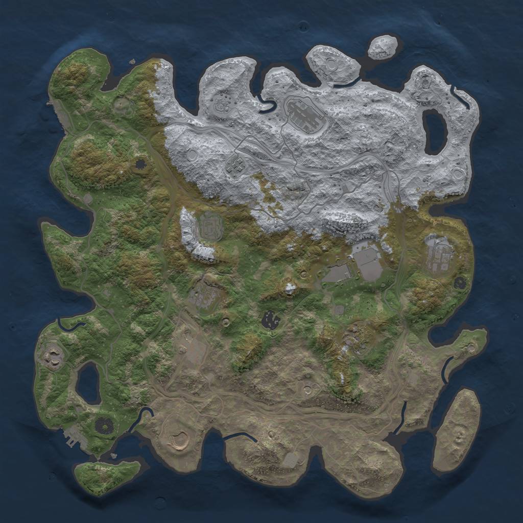 Rust Map: Procedural Map, Size: 4252, Seed: 1030944964, 20 Monuments