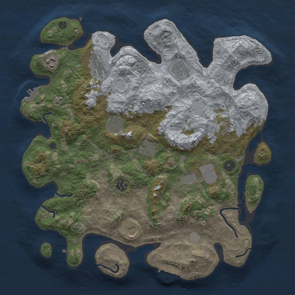 Rust Map: Procedural Map, Size: 3900, Seed: 23960, 19 Monuments