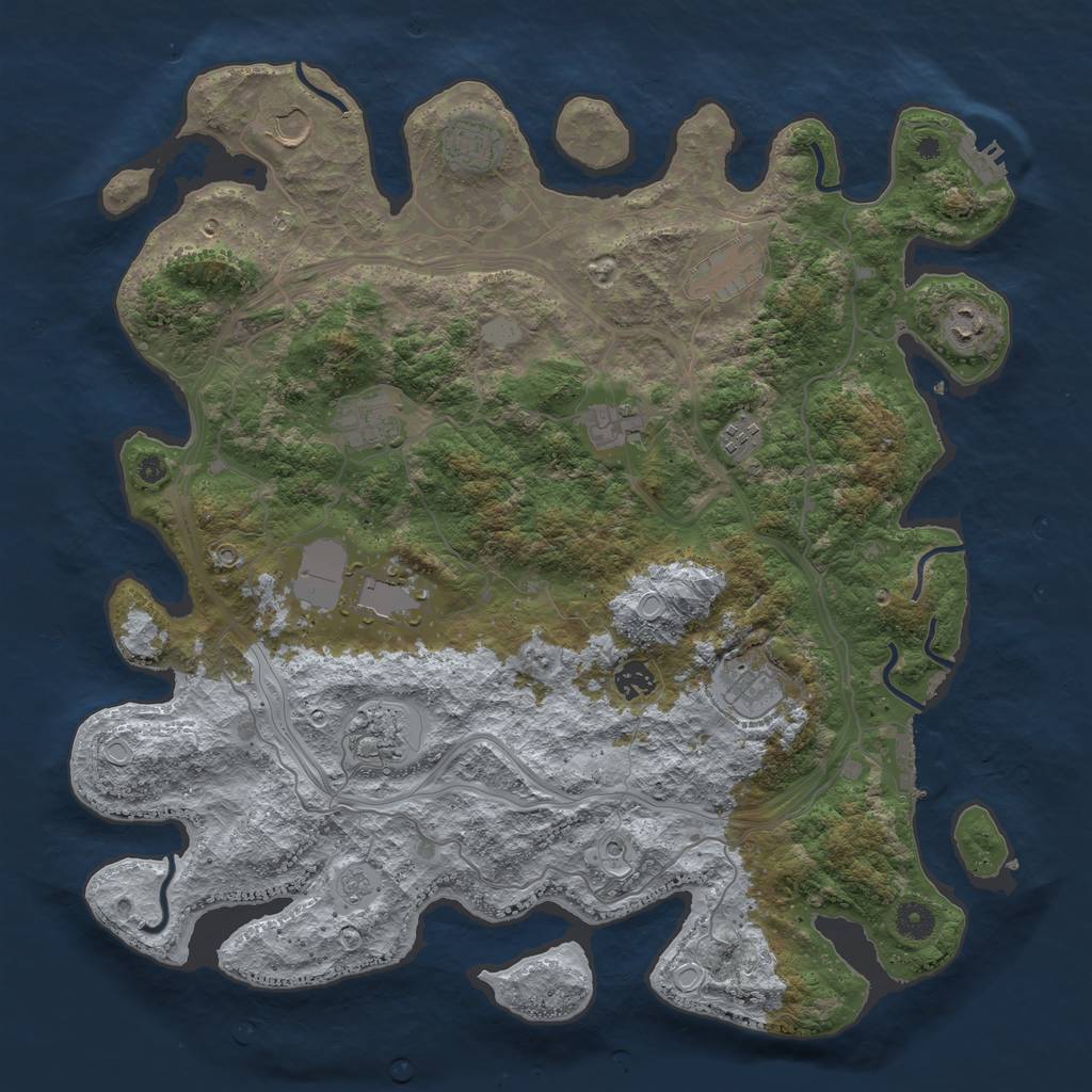 Rust Map: Procedural Map, Size: 4250, Seed: 1536366043, 20 Monuments