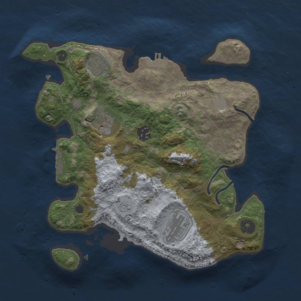 Rust Map: Procedural Map, Size: 3000, Seed: 649, 13 Monuments